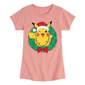 Girls' - Pokémon - Pikachu Lights Wreath Fitted Short Sleeve Graphic T-Shirt - 1 of 4