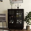 Chic Crate Modern Black Buffet Cabinet with Glass Doors & Drawer, Wooden Sideboard for Dining Room & Entryway - 3 of 4