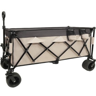 YONWAY Heavy-Duty Foldable Utility Wagon - 480lbs Capacity,with 7" All-Terrain Wheels, No Assembly Needed,for Camping,Beach