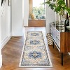 Washable Long Runner Rug, Oriental Vintage Floral Rug, Low Pile Non-Slip Soft Faux Wool Rug, Hallway, Bedroom, Kitchen, Laundry Room, Entryway - 2 of 4