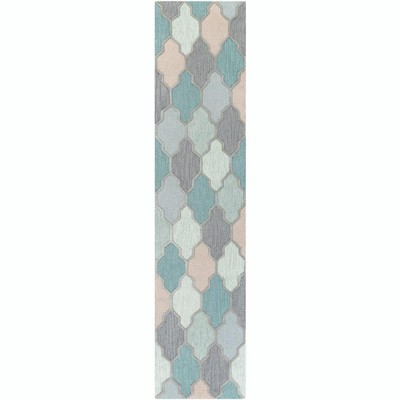 Mark & Day Cagliari 2'3"x10' Runner Tufted Indoor Area Rugs Charcoal: Wool Trellis, Stain-Resistant, Rustic Bohemian Decor