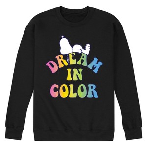 Men's - Peanuts - Snoopy Dream In Color Graphic Fleece Sweatshirt - 1 of 4