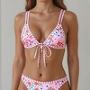 Knit & Lounge Women’s Bandeau Bikini Set 3D Daisy Applique High Waist Floral Swim Two Piece Strapless Swimsuit - 3 of 4