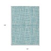 Teal Blue And Ivory Striped Washable Indoor Outdoor Area Rug - 3 of 4