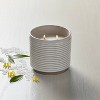 2-Wick Ribbed Ceramic Salt Jar Candle Light Gray 12oz - Hearth & Hand™ with Magnolia: Soy & Paraffin Wax, Sea Salt Scent - 2 of 3