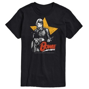 Men's - David Bowie - Bowie Guitar With Star Short Sleeve Graphic T-Shirt - 1 of 4