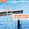 Cesicia Silver Aluminum Alloy Pontoon Boat Ladder with 4in Wide Step and Nonslip Rubber Mat - 2 of 4