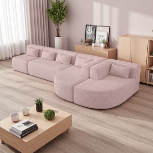 144" Modular Sectional Sofa with Curved Chaise Lounges - 1 of 4