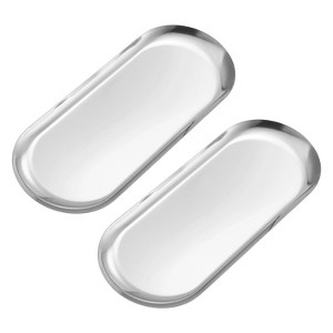 Unique Bargains Stainless Steel Mirror Polished Decorative Rust-resistant Tray - 1 of 4