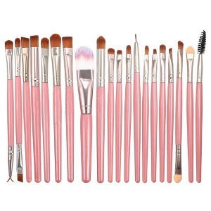 Unique Bargains Travel Makeup Brush Set Eyeshadow Brush Concealer Blusher Brush Faux Fiber 20Pcs - 1 of 4