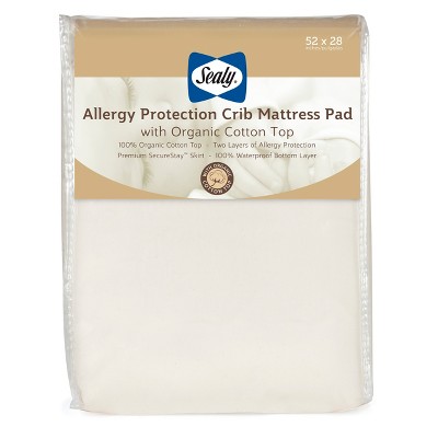 sealy waterproof crib mattress pad