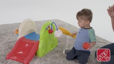 Multicolor Toddler Climbing Activity Center with Slide and Sports