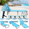 Tangkula 2PCS Beach Chaise Lounge Chair w/ Face Hole Pillows & Adjustable Backrest - 4 of 4