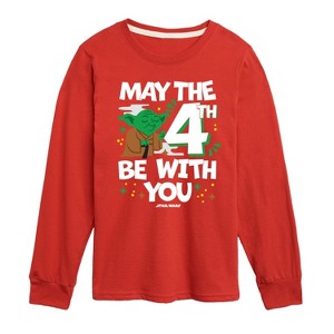 Boys' - Star Wars - Yoda May The 4Th Long Sleeve Graphic T-Shirt - 1 of 4