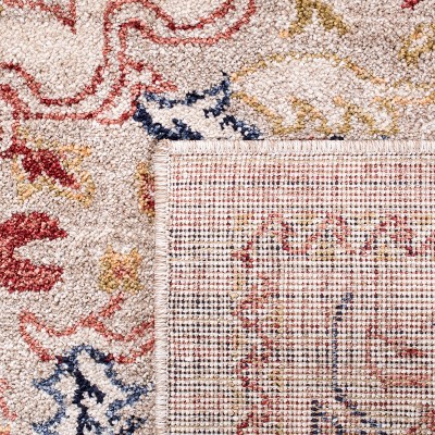 Charleston Heirloom-Style 59" Round Beige Synthetic Area Rug