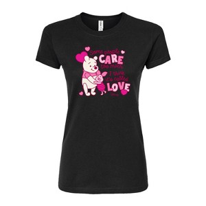 Women's - Winnie the Pooh - Care Too Much Called Love Fitted Graphic T-Shirt - 1 of 2