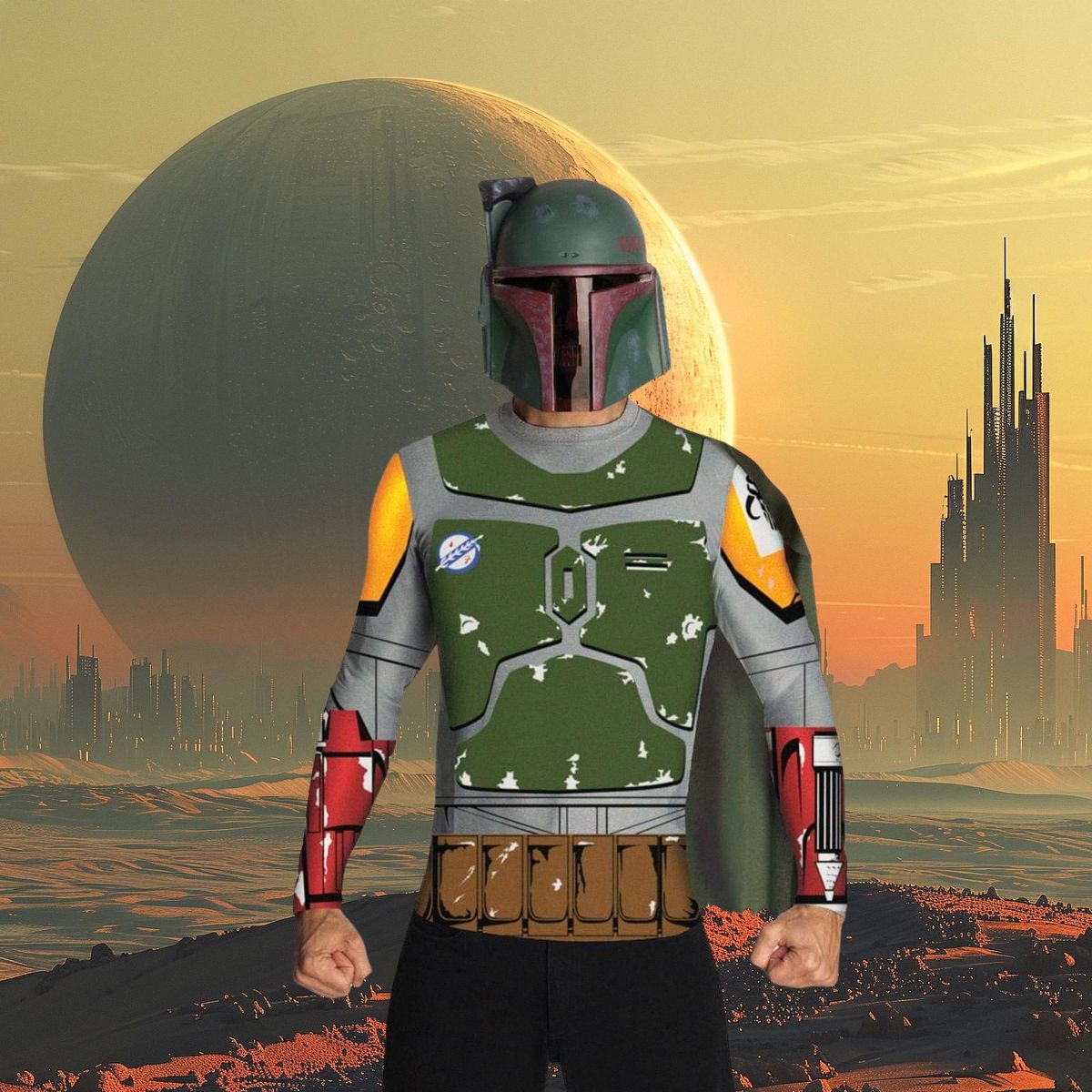Star Wars Boba Fett Shirt & Mask Costume Set Child - thumbnail 5