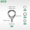 Unique Bargains Stainless Steel Durable Rust-Resistant Eyebolts with Nuts Washers Male Screw for Fastening 10 Pcs - 3 of 4
