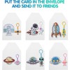 Keychain Valentine Space Keychain 30 pcs Valentine Cards Kid Classroom Gifts Party Favors Valentine Day Gift Set - 3 of 4