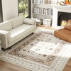HOMCOM Machine Washable Area Rug 8x10, Non-Slip Boho Flannel Print Floor Cover Foldable Carpet for Living Room, Bedroom, Dining Room, Brown - 3 of 4