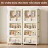 4 Tier Portable Kids Wardrobe Closet with Hanging Rod & Shelves - Foldable Children's Storage Organizer for Clothes, Toys, Books (White) - 2 of 4