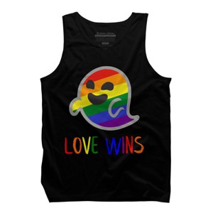 Adult Design By Humans Happy Ghost Love Wins Pride By Tank Top - 1 of 2