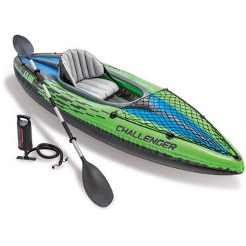 Intex Challenger K1 Inflatable Kayak 1 Person with Oars and Pump Green/Blue