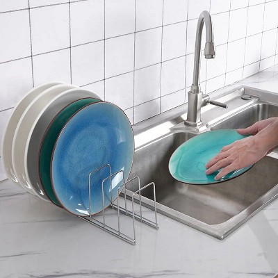 LunaLulinlk Dish Drying Rack - Compact Dish Rack for Kitchen Counter, Durable Stainless Steel Kitchen Dish Rack for Various Tableware