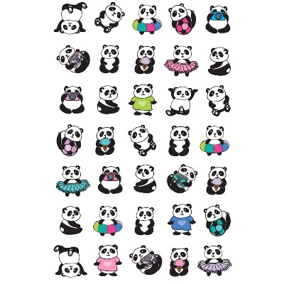 35ct Cute Panda Puffy Stickers