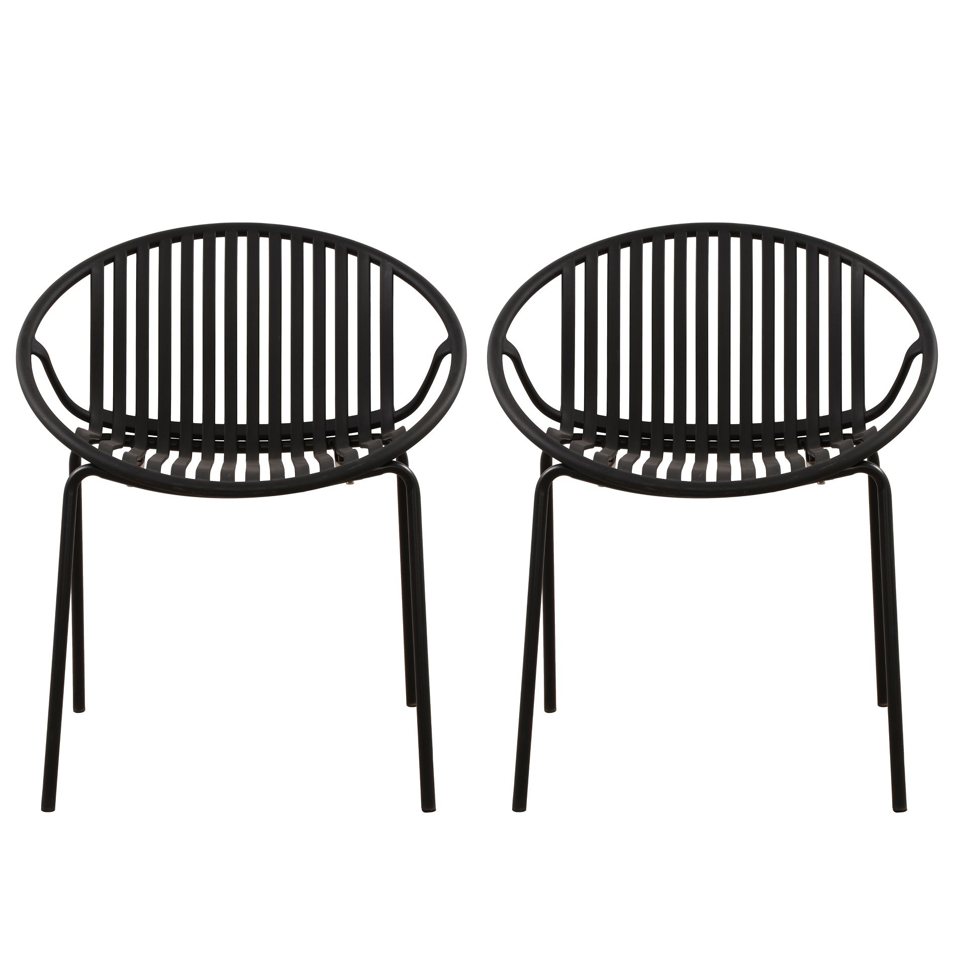 Yinvani Patio Dining Chairs, Stackable Chairs with Breathable Design, 2Pcs, Black