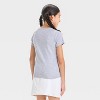 Girls' 4th of July Western Pointelle Short Sleeve T-Shirt - Heather Gray - 3 of 4