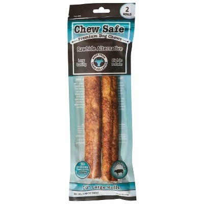 Chew Safe Large Beef Roll Rawhide Dog Treats - 2pk