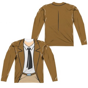 Men's Batman The Animated Series Gordon Uniform Front Back Print Long Sleeve Costume T-Shirt - 1 of 4