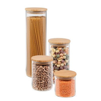 Honey-Can-Do Bamboo Jar Storage Set - Thumbnail 2