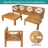 Whisen Natural Wood 5-Piece Patio Sectional Sofa Set with Cushions for Outdoor Backyard - 4 of 4