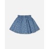 Deux par Deux Girl Printed Chambray Skort Blue and White Cherries - 3 of 4