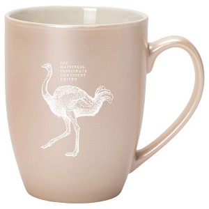 Elanze Designs 10 Ounce Ceramic Decorative Laser Engraved Giftable Novelty Tea Coffee Cup Mug Precious Pearl Ostrich Joy Passionate Confident Driven - 1 of 4