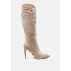 Becks Rhinestone Patterned Calf Boots - 1 of 4
