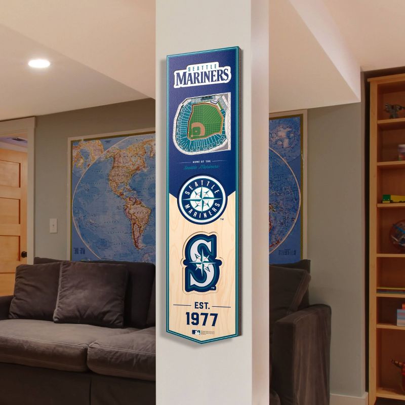 8&#34; x 32&#34; MLB Seattle Mariners 3D Stadium Banner, 2 of 5