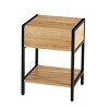 KTMBDW Nightstand - Rattan Decor Drawer Night Stand, Bedside Table Boho End Tables Side Tables with Storage Shelf for Bedroom, Small Space - 4 of 4