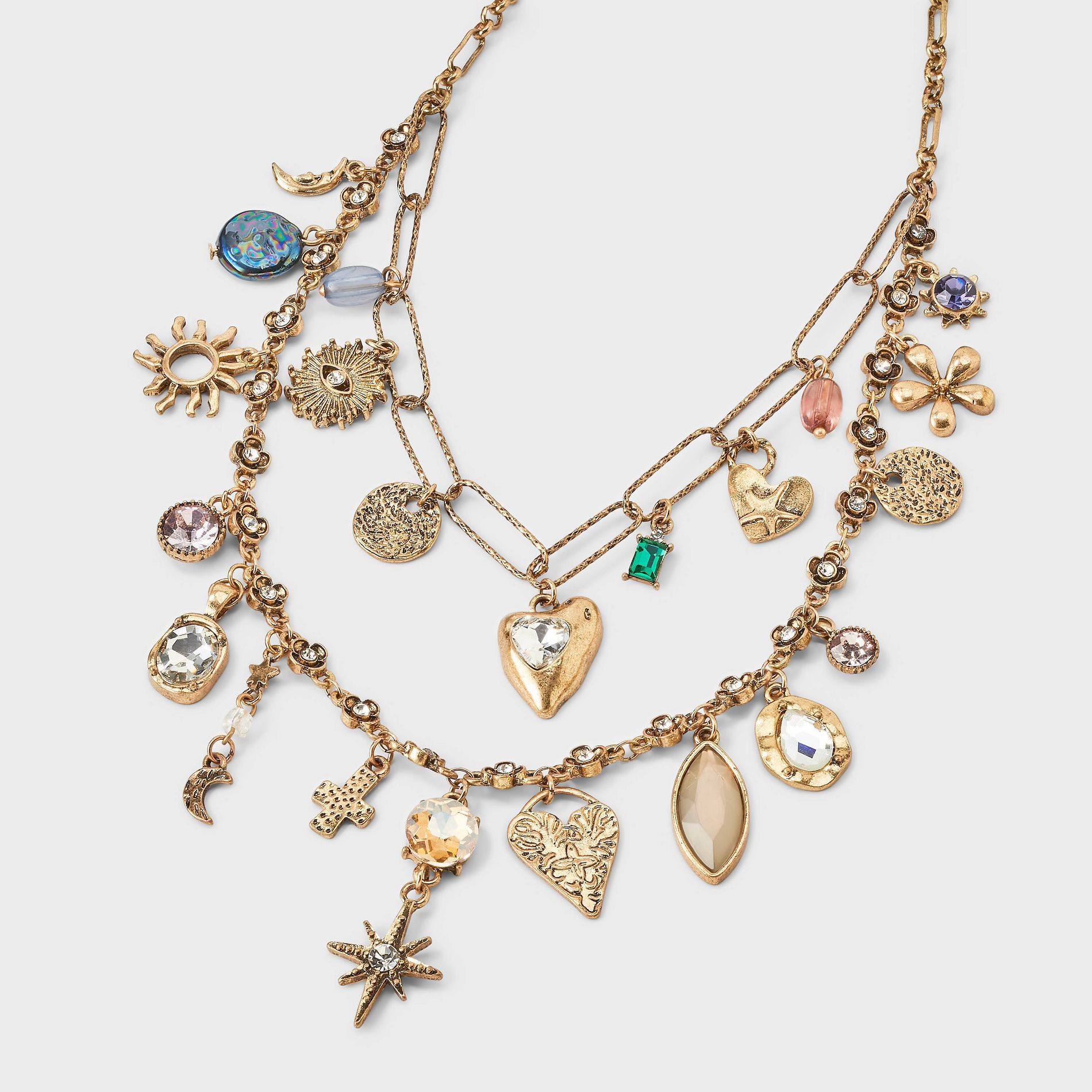 Mixed Mystical Charm Multi-layer Necklace - Universal Thread™