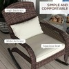 Resenkos Rocking Patio Bistro Outdoor Chairs,Outdoor Wicker Rocking Chair with High Back, Seat Cushion, and Pillow, Cream White - 2 of 4