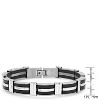Steeltime Men's stainless steel and black rubber bracelet - 3 of 4