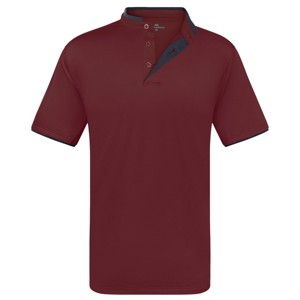 Men's Short Sleeve Henley Polo Shirt with Contrast-Trim - 1 of 4