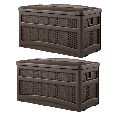 Suncast 50-Gallon Outdoor Resin Patio Deck Storage Box with Seat