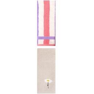 REGALWOVEN Chic Pattern Cotton Soft Absorbent Hand Towels for Bathroom 13" x 30"/13" x 29" 2 Pcs - 1 of 4