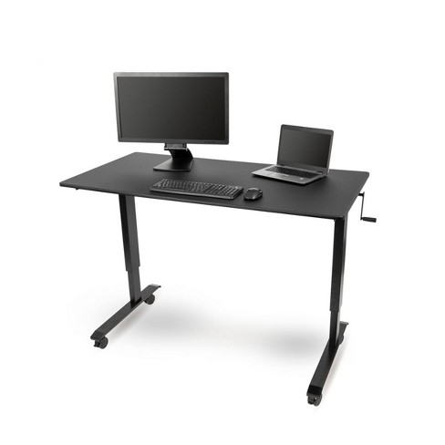 Costway Height Adjustable Computer Desk Sit To Stand Rolling Notebook Table  Black : Target