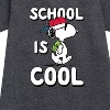 - Peanuts - School Is Cool Graphic Short Sleeve Fleece Dress - 2 of 4
