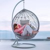 Egg Chair Cushion Hanging Basket Seat Cushion Thicken Soft Egg Swing Chair Pad Hanging Egg Chair Cushion with Headrest - 2 of 4