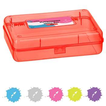 Utility Storage Box - Bright Color Multi Purpose Pencil Box for School  Supplies Durable Plastic Pencil Box